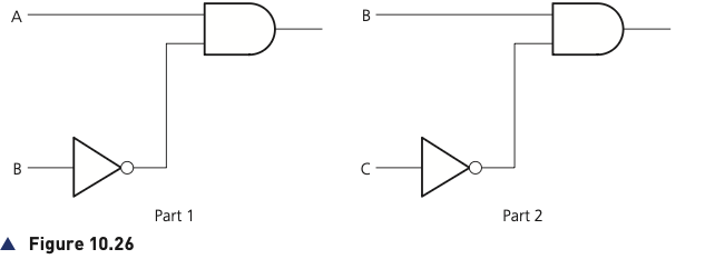 Figure 10.26 showing the two parts of the safety-system logic