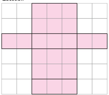 Textbook pink net of cuboid on squared paper.