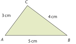 Textbook 3-4-5 triangle SSS construction sketch.