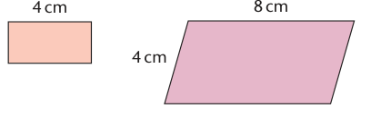 Rectangle and parallelogram compared for similarity