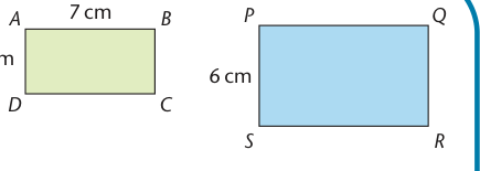 Two similar rectangles with corresponding dimensions