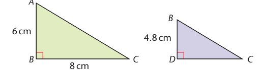 Corresponding sides of two similar right triangles