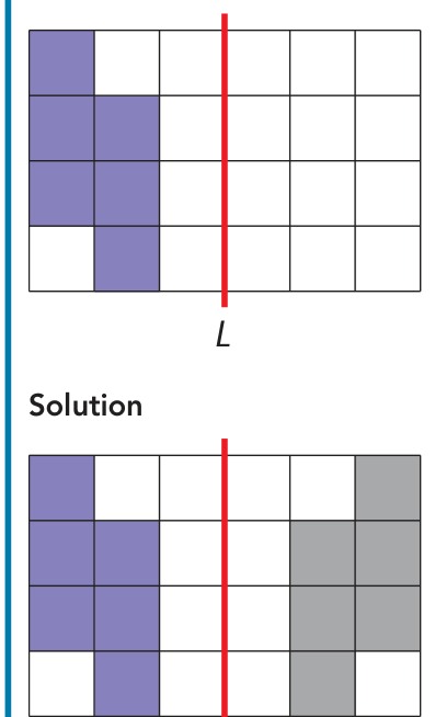 Original and reflected square-grid pattern