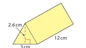 Triangular prism with dimensions