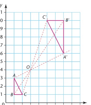 Book grid showing a triangle enlarged with negative factor minus two